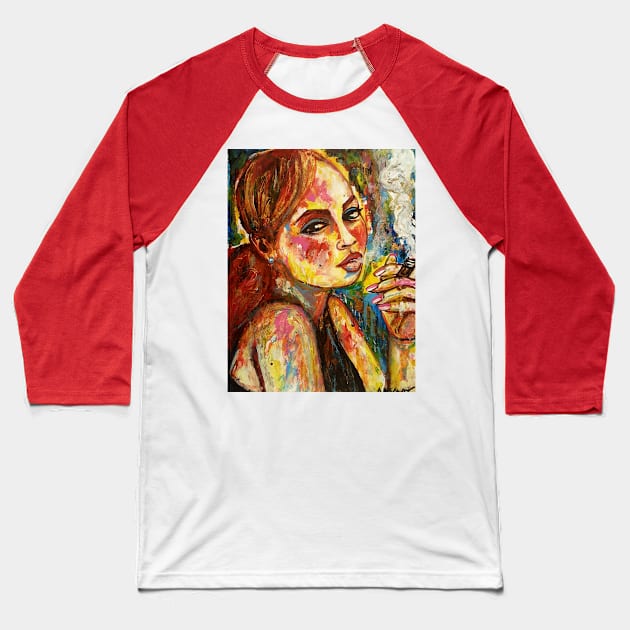 Smokey lady Baseball T-Shirt by amoxes